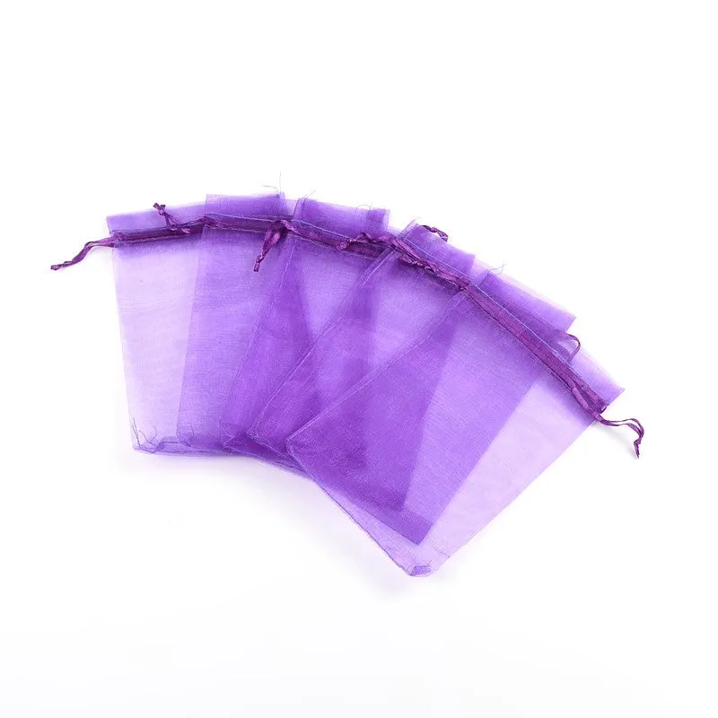 100 pc Organza Gift Bags with Drawstring, Jewelry Pouches, Wedding Party Christmas Favor Gift Bags, Red, 20x15cm