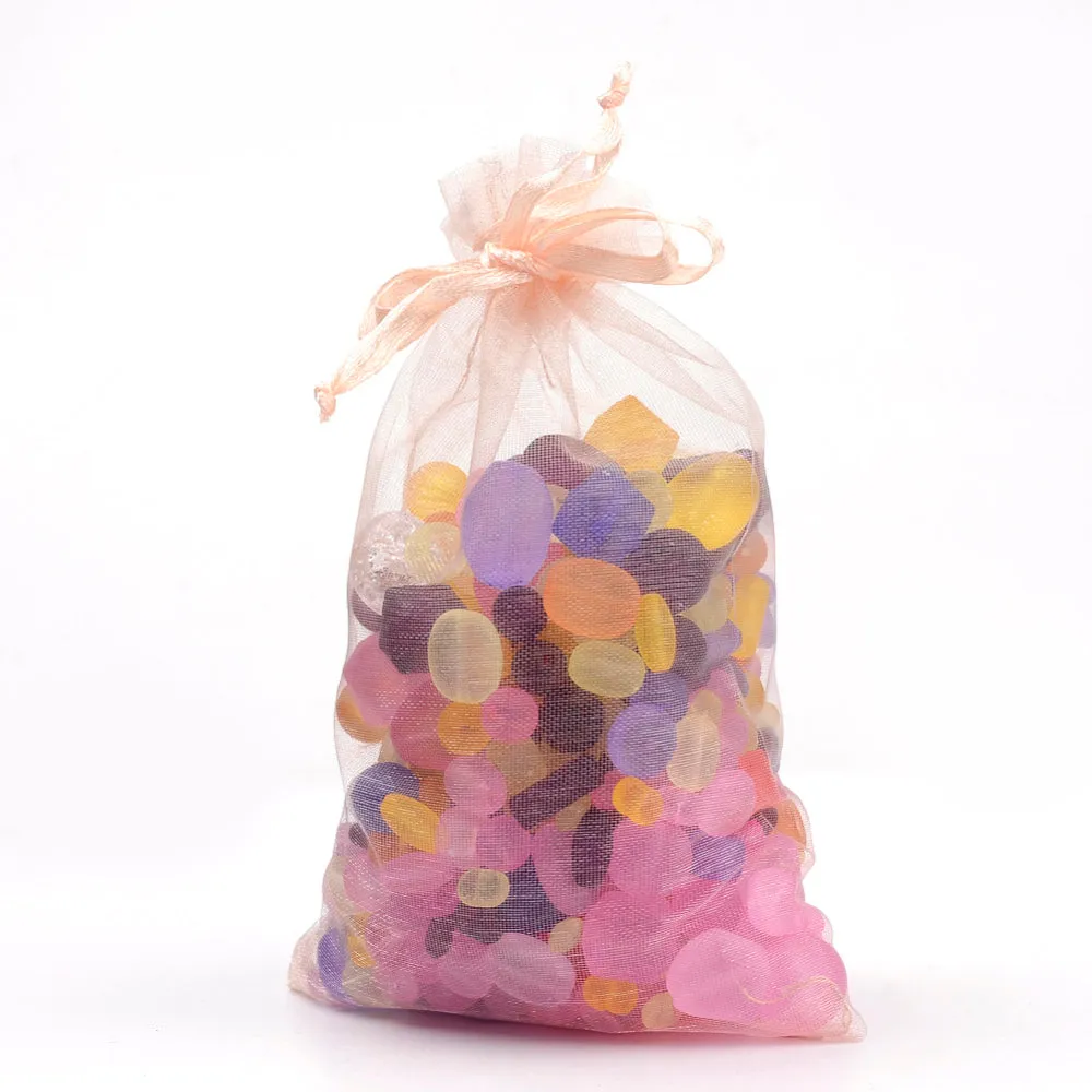 100 pc Organza Gift Bags with Drawstring, Jewelry Pouches, Wedding Party Christmas Favor Gift Bags, Red, 20x15cm