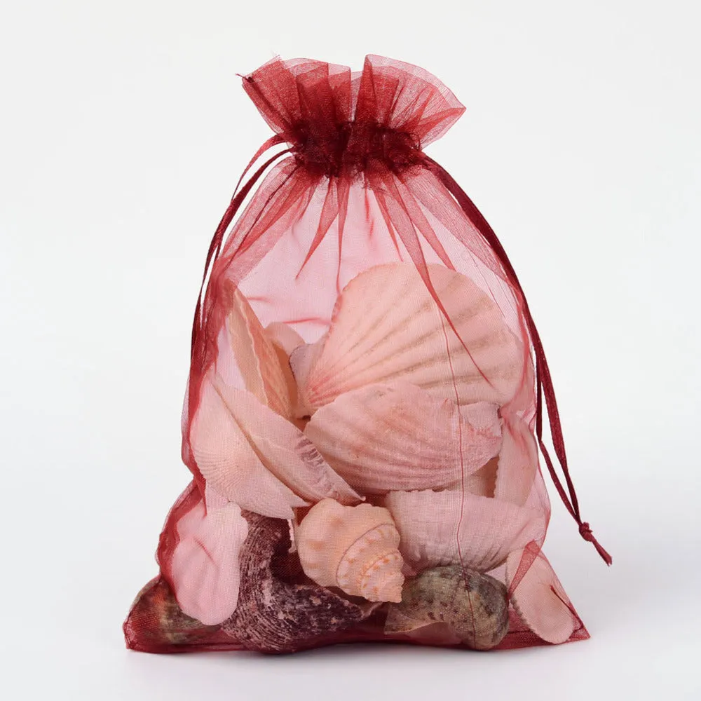 100 pc Organza Gift Bags with Drawstring, Jewelry Pouches, Wedding Party Christmas Favor Gift Bags, Red, 20x15cm