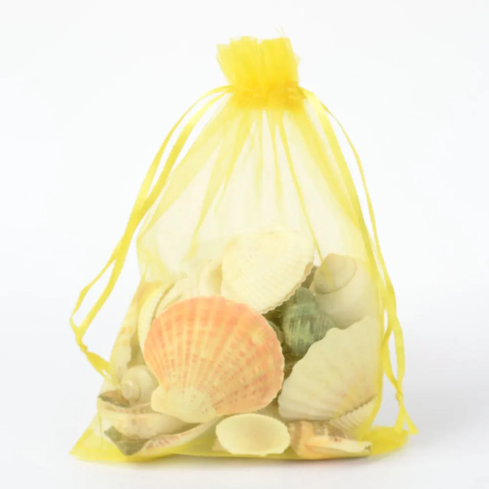 100 pc Organza Gift Bags with Drawstring, Jewelry Pouches, Wedding Party Christmas Favor Gift Bags, Red, 20x15cm