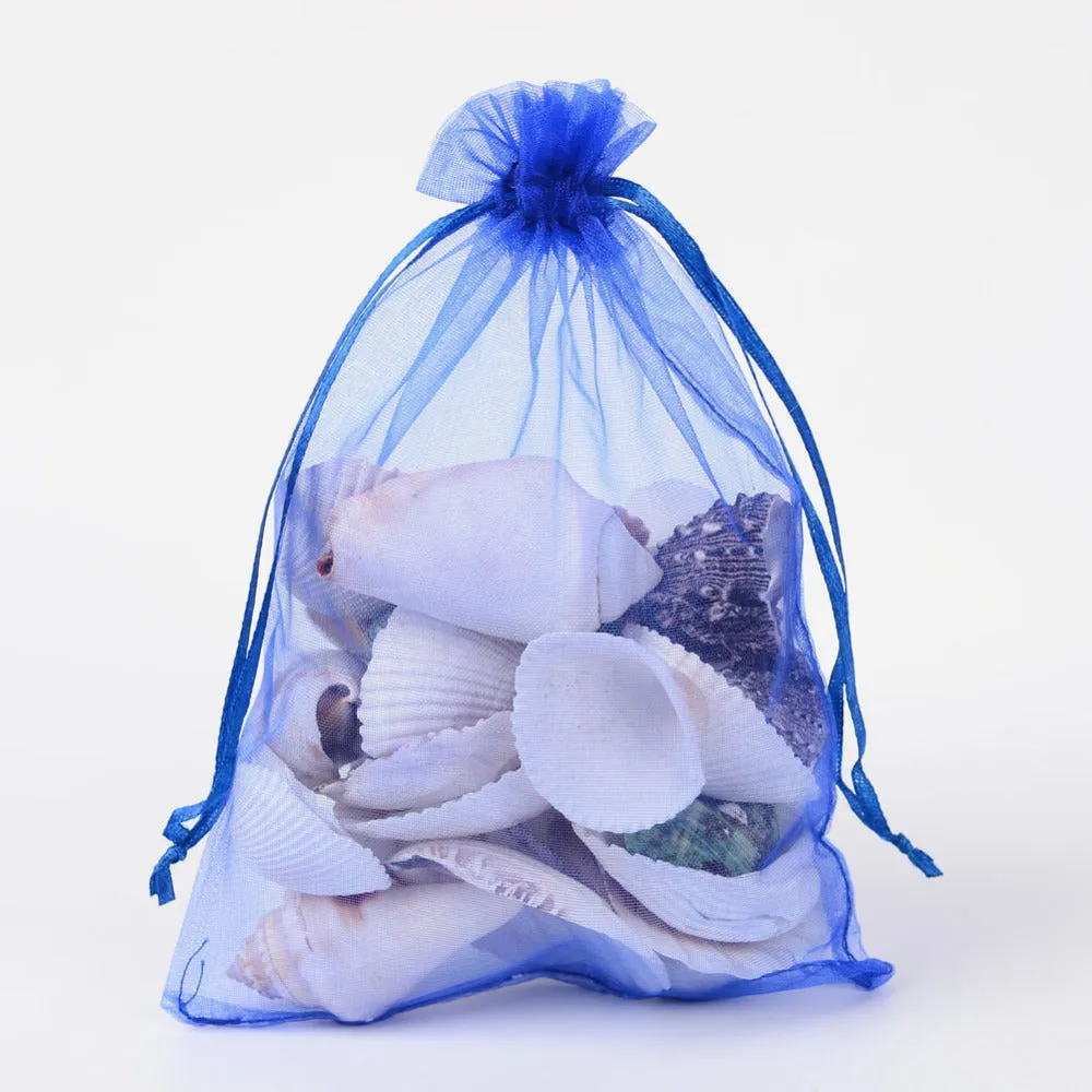 100 pc Organza Gift Bags with Drawstring, Jewelry Pouches, Wedding Party Christmas Favor Gift Bags, Red, 20x15cm