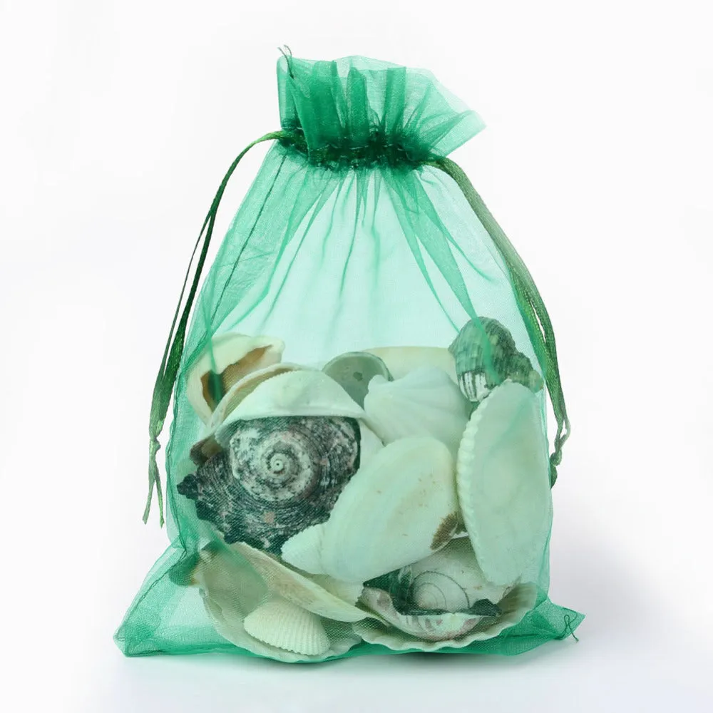 100 pc Organza Gift Bags with Drawstring, Jewelry Pouches, Wedding Party Christmas Favor Gift Bags, Red, 20x15cm