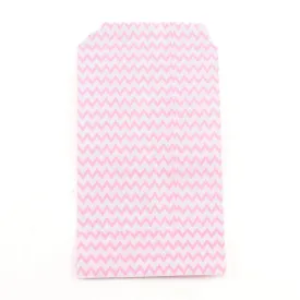 100 pc White Kraft Paper Bags, No Handles, Storage Bags, Wave Pattern, Wedding Party Birthday Gift Bag, Pink, 15x8.3x0.02cm