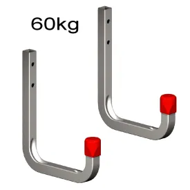 2 x 115mm Storage Wall Hooks 60kg Galvanised Steel<br><br>