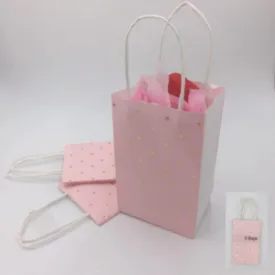 3 Pack Luxurious Pink Mini Kraft Bags