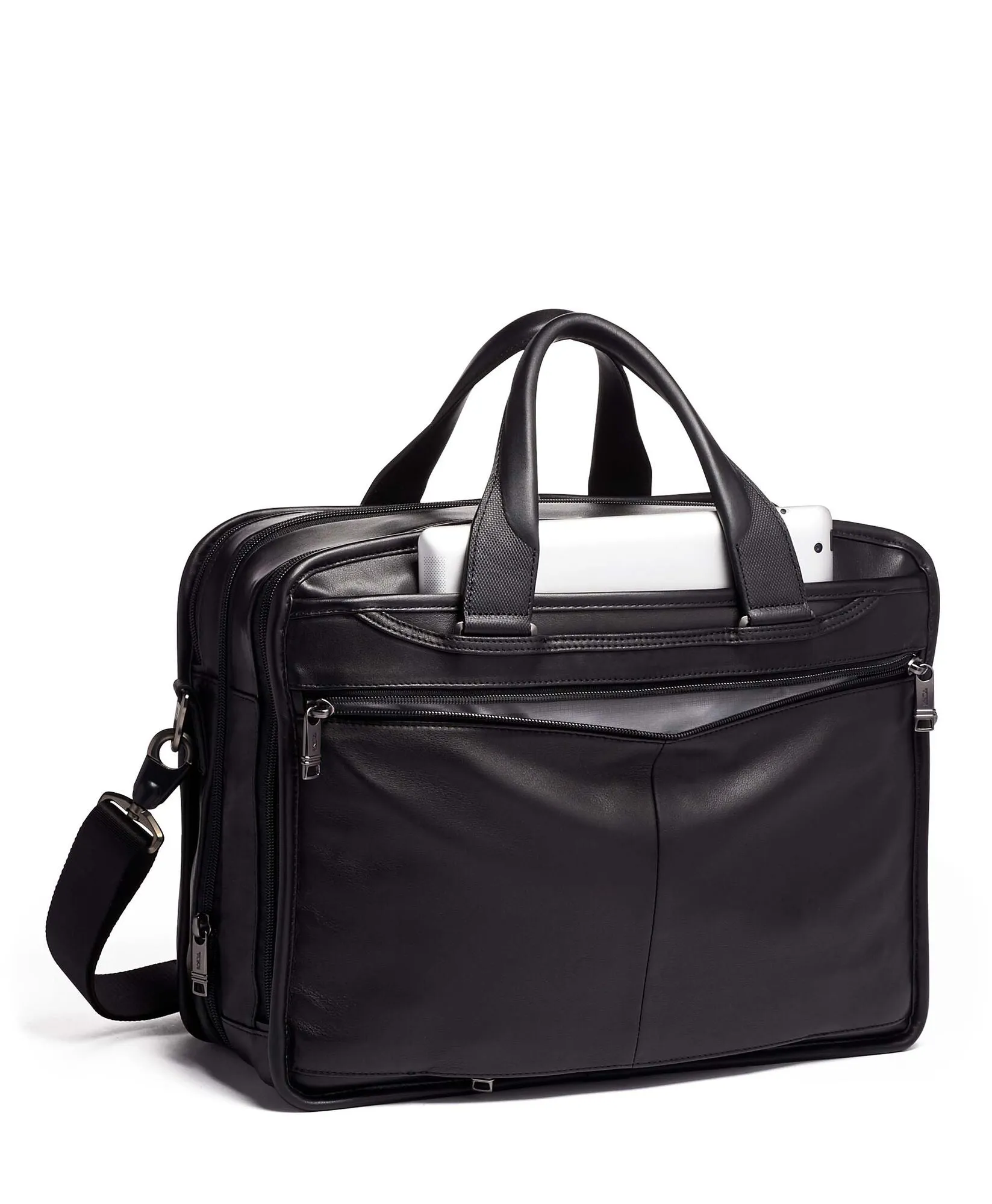 ALPHA 3 Expandable Laptop Briefcase - Black