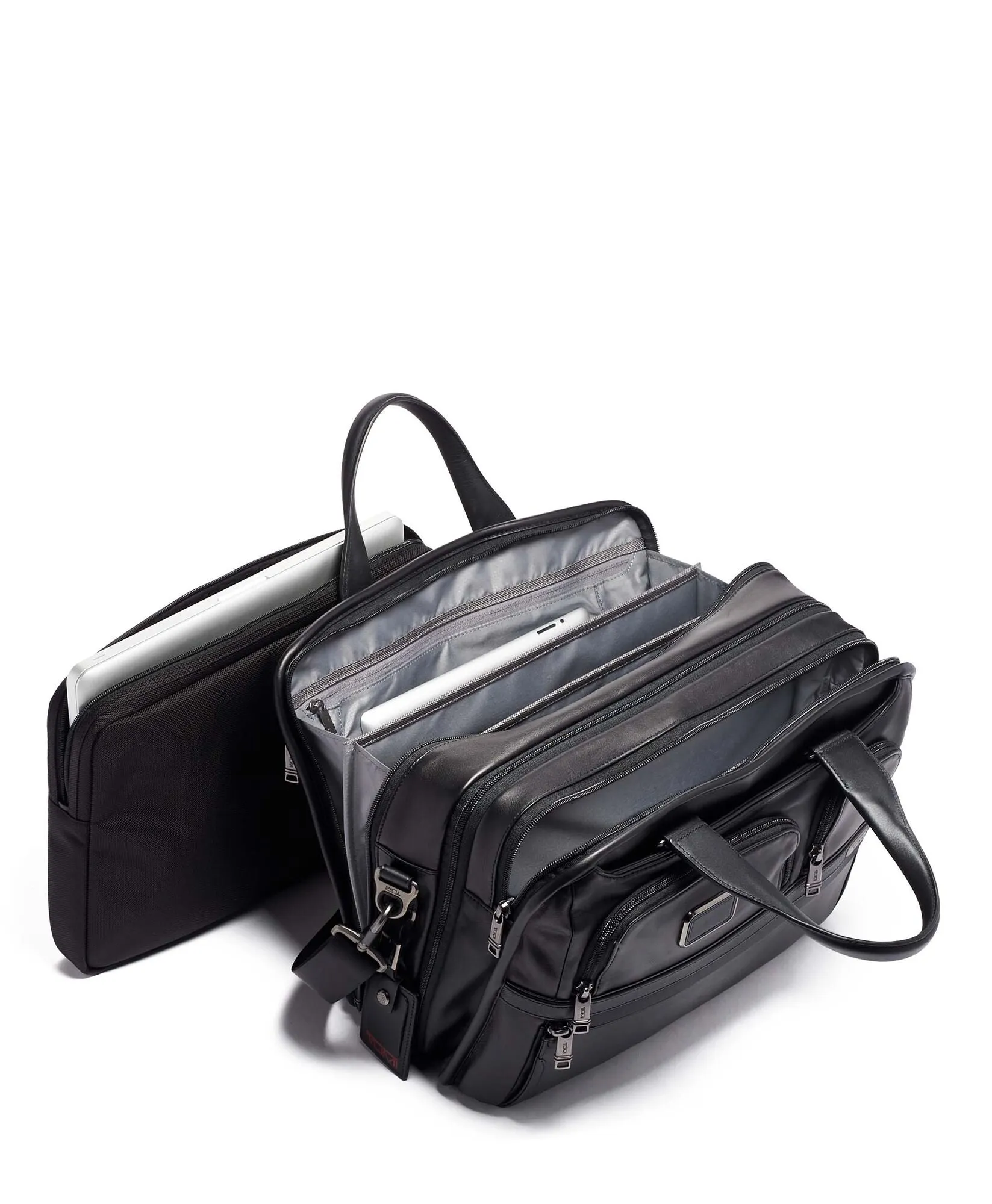 ALPHA 3 Expandable Laptop Briefcase - Black