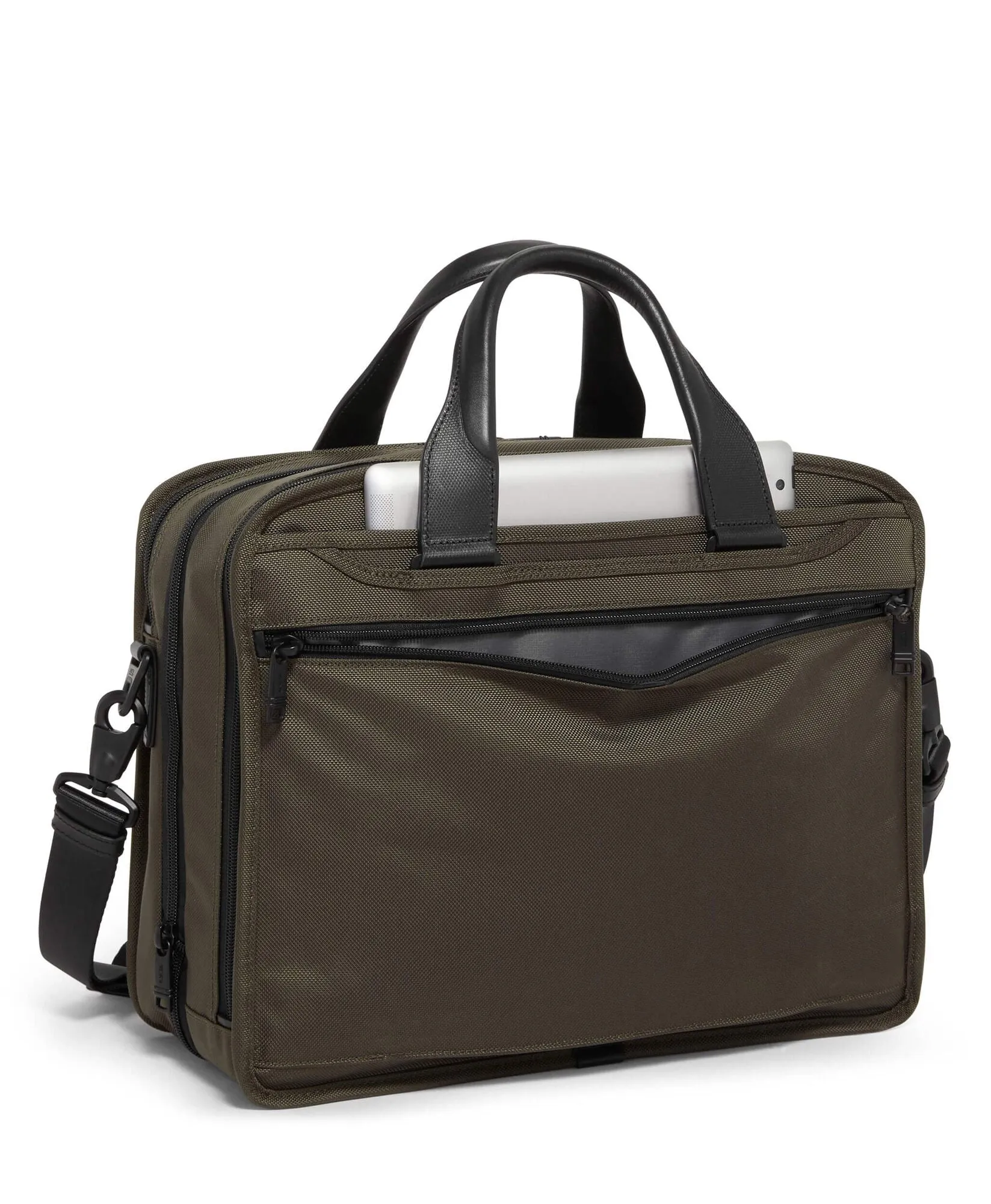 Alpha 3 Expandable Organiser Laptop Brief - Olive Night