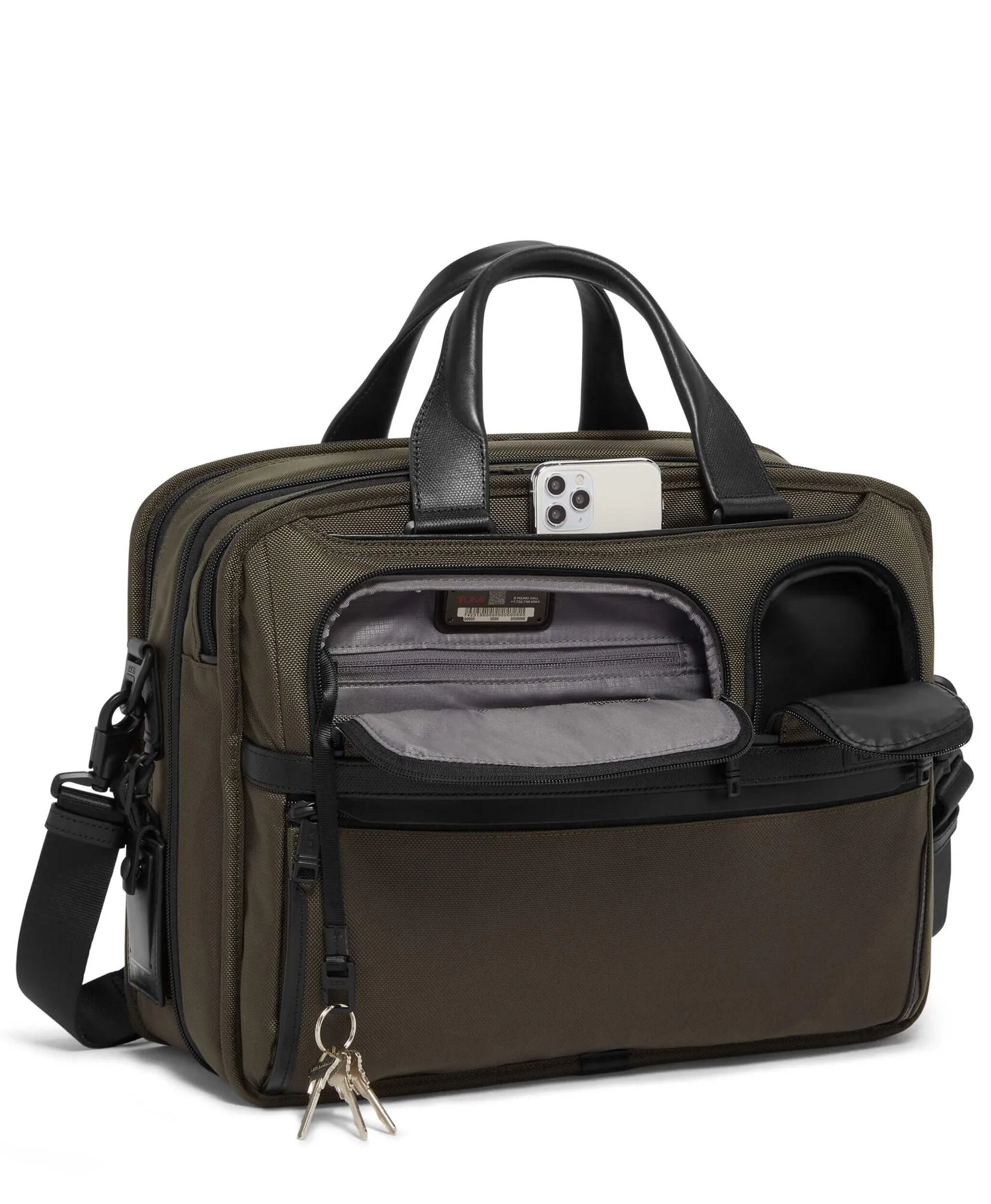 Alpha 3 Expandable Organiser Laptop Brief - Olive Night