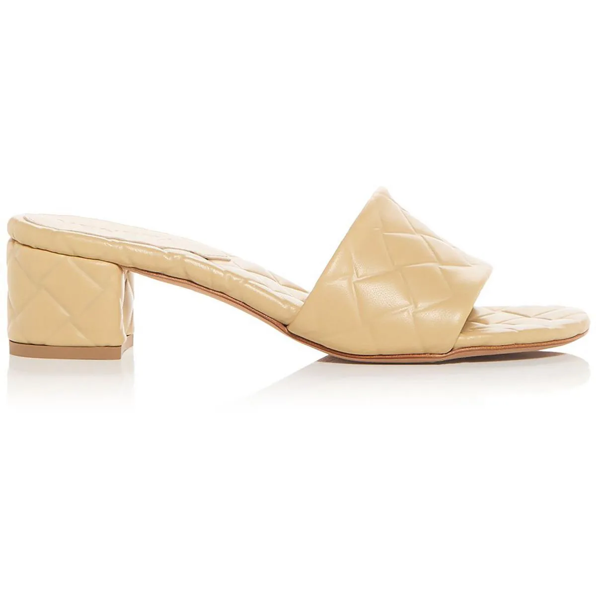 AMY Womens Leather Slip on Block Heel