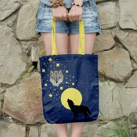 Animals Wolf  Tote Bags