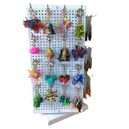 Assorted Beaded Keychain Tabletop Rotating Display