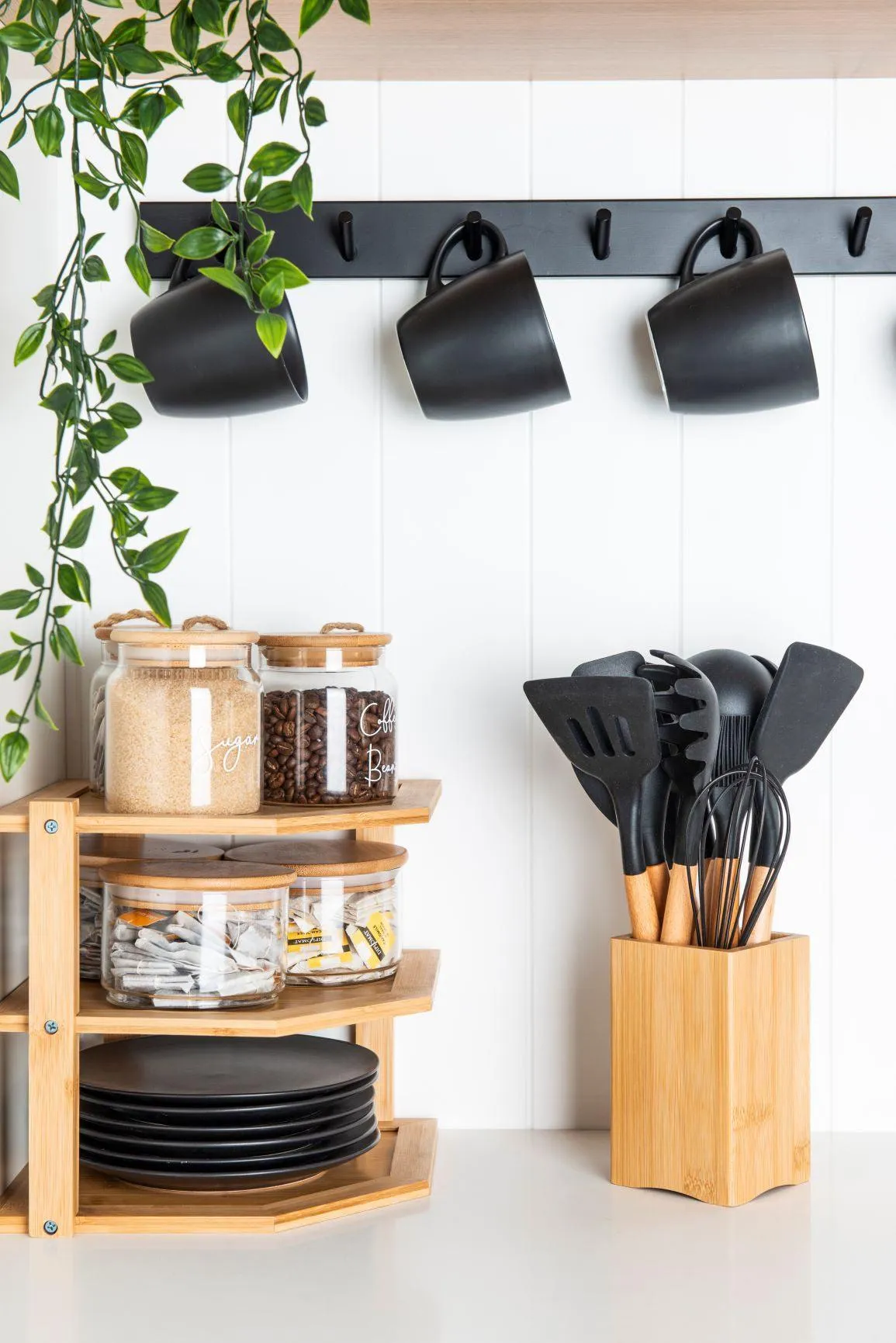 Bamboo Three Tier Corner Shelf