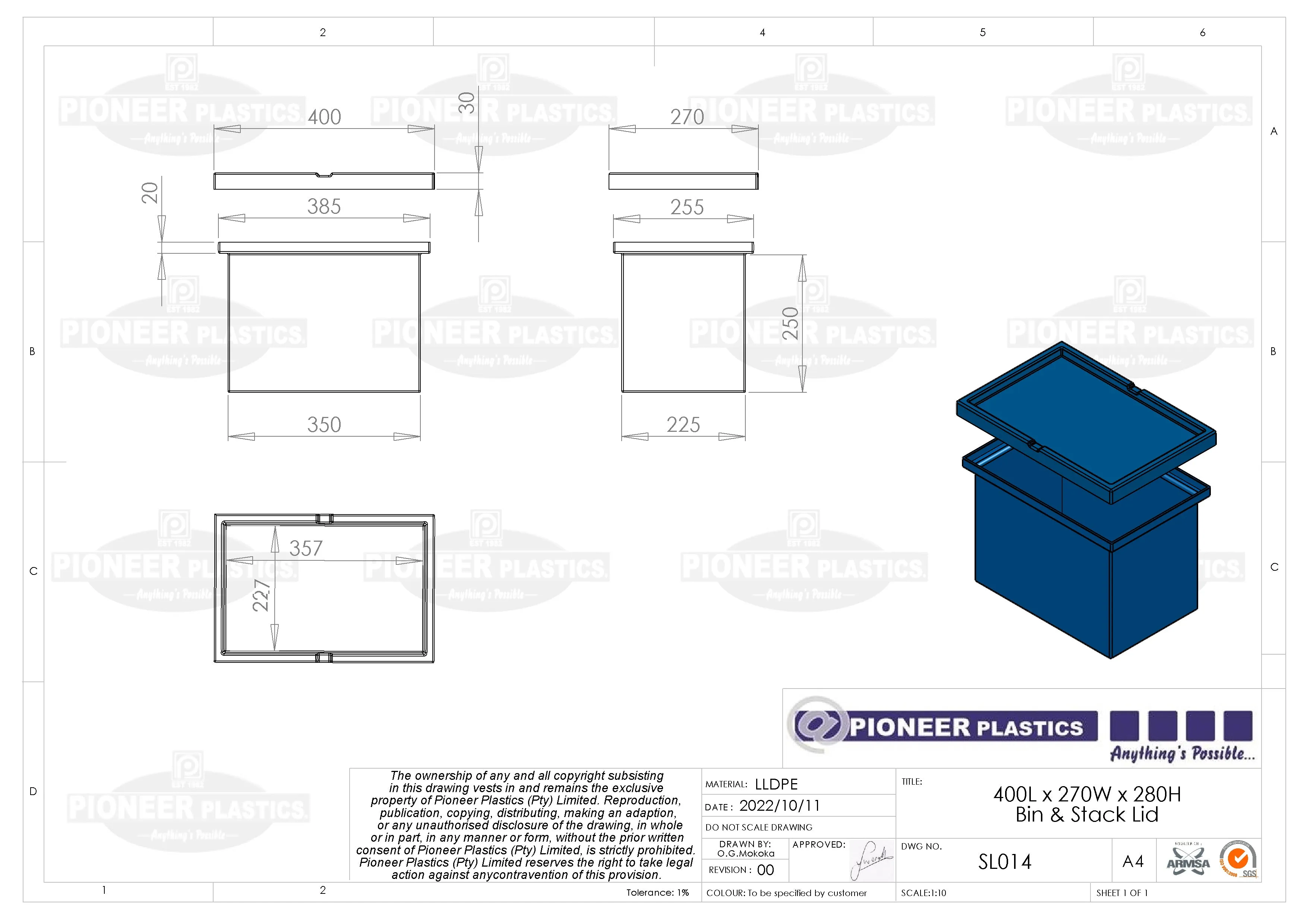 Bin With Stacking Lid (SL)