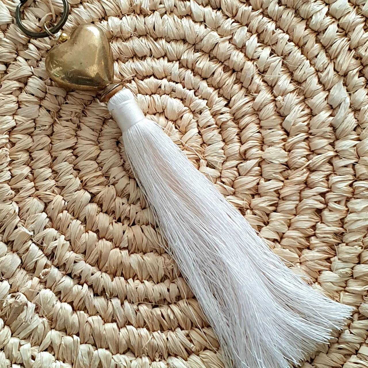 Brass Heart Keychains With Tassel