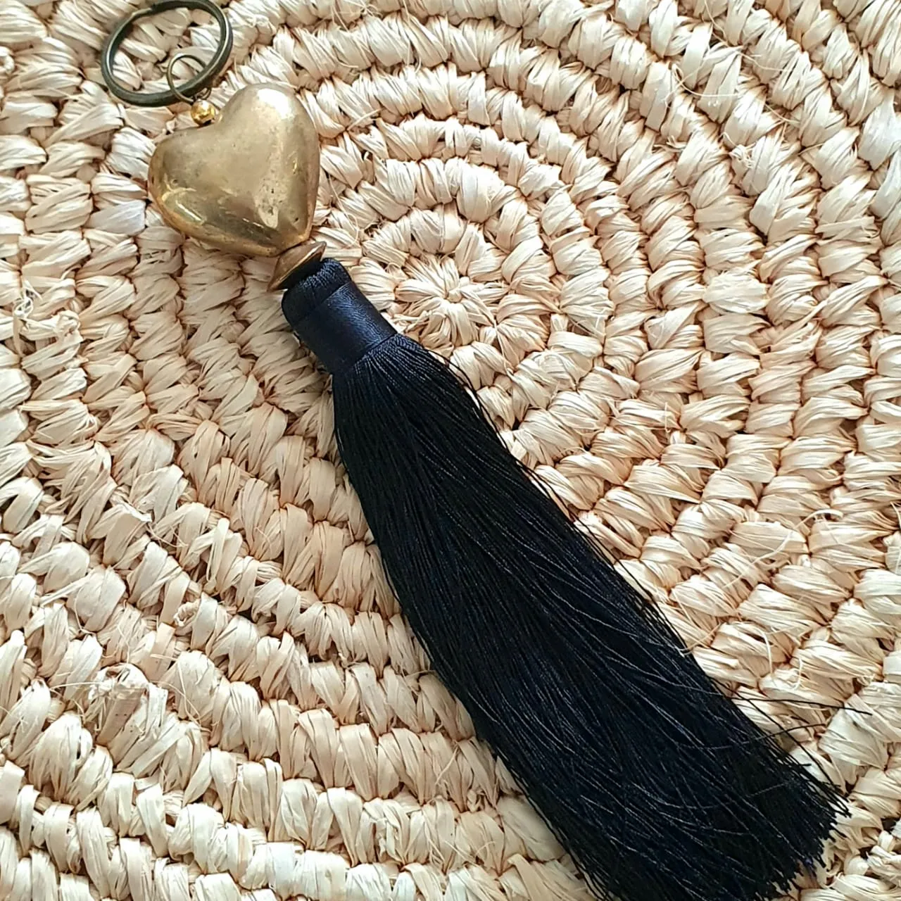 Brass Heart Keychains With Tassel