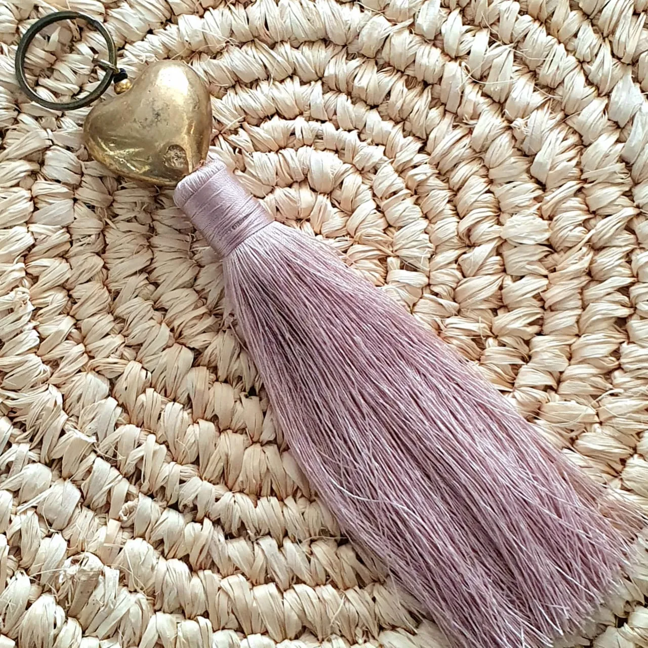 Brass Heart Keychains With Tassel