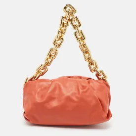 Brown Brick Leather Leather The Chain Pouch Bag