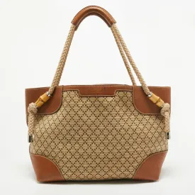 Brown/Beige Diamante Canvas Maui Tote