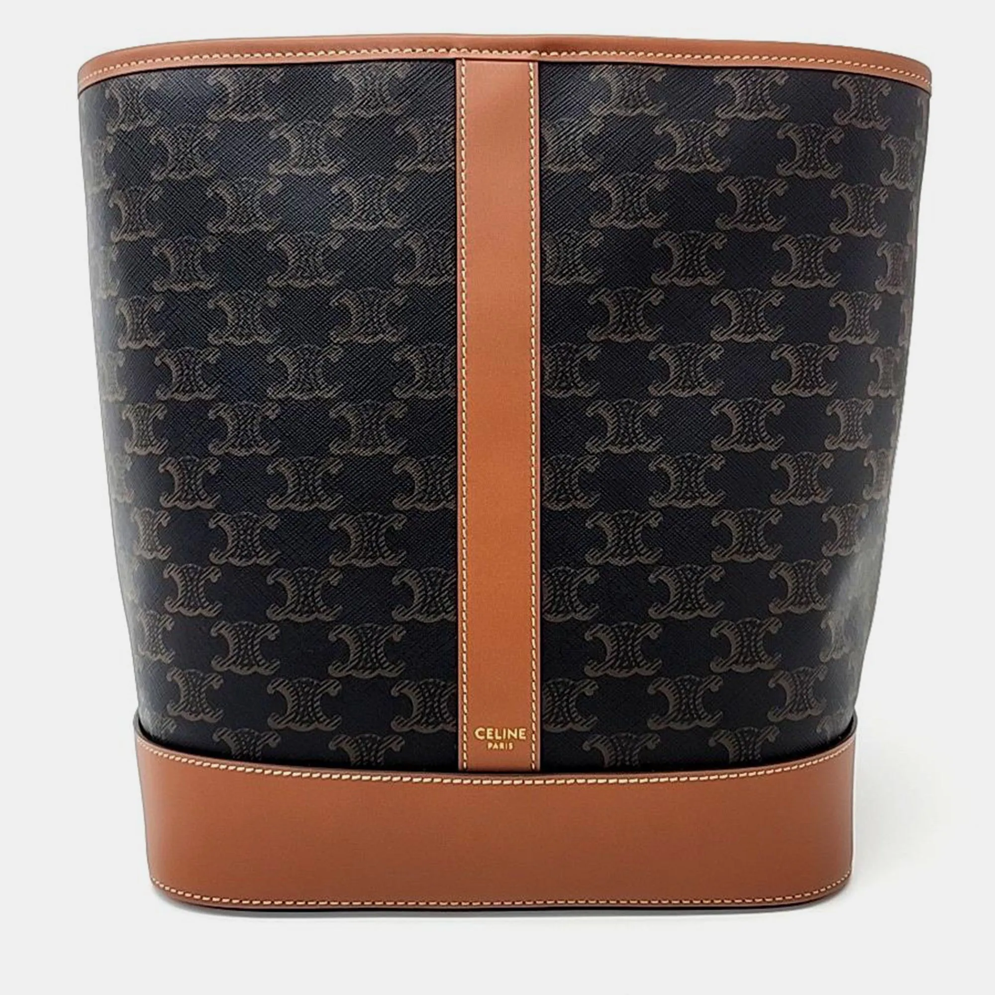 Burnt Canvas Triomphe Bucket Bag