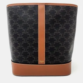 Burnt Canvas Triomphe Bucket Bag