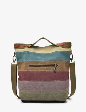 Canvas Striped Shoulder Bag