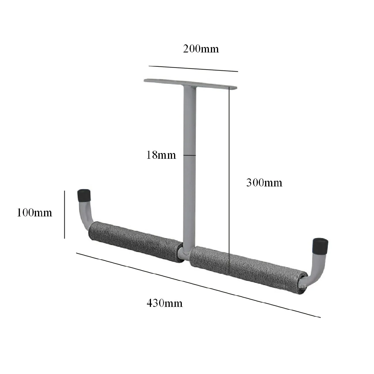 Ceiling Mounted Overhead 430mm Padded Storage Hook