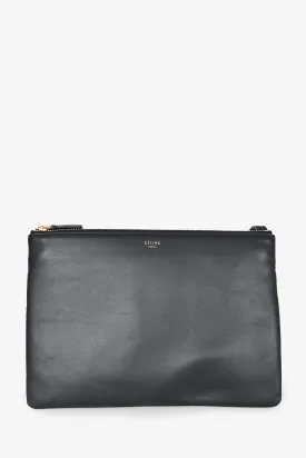 Celine 2017 Black Leather Medium Trio Crossbody