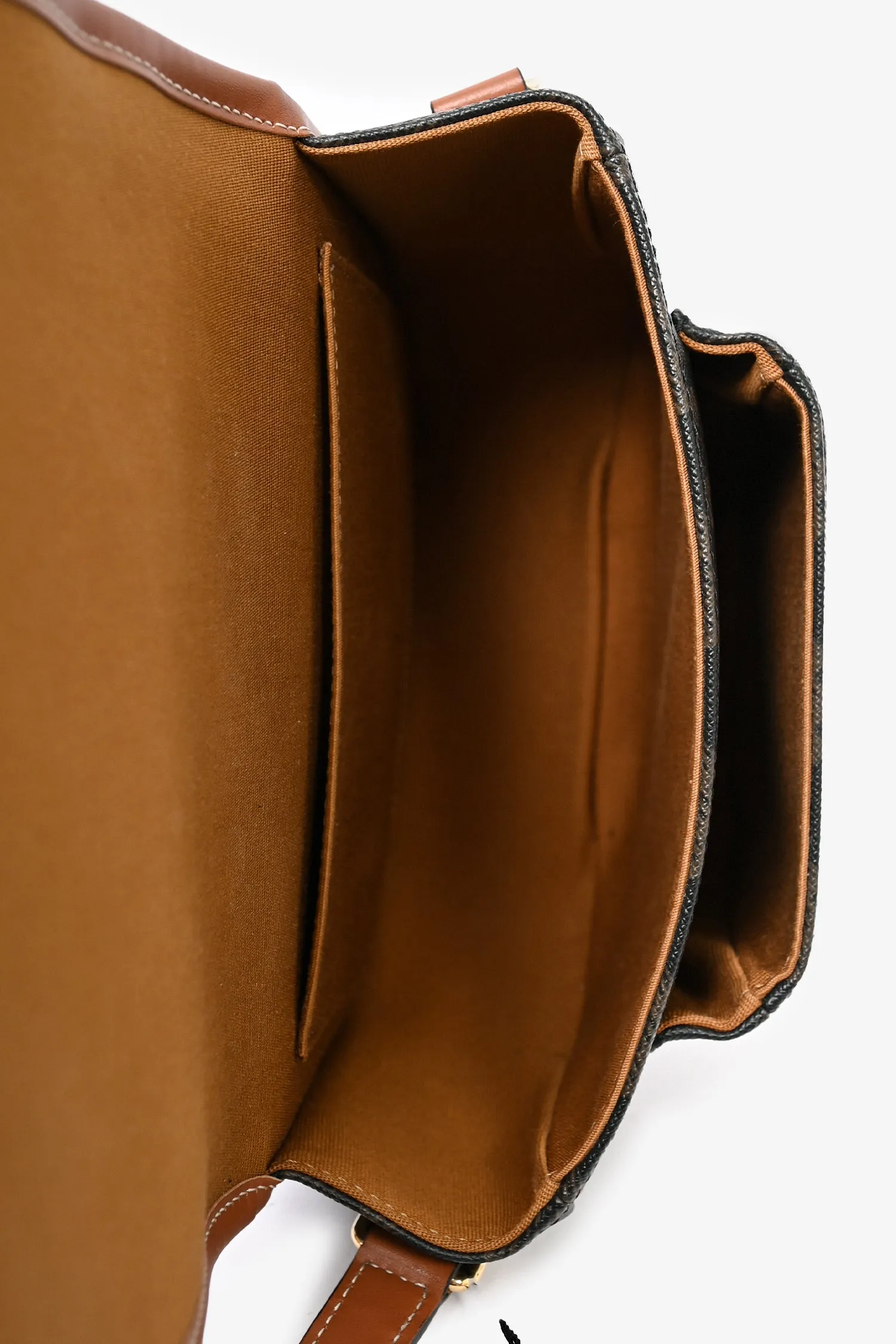 Celine 2023 Brown Triomphe Canvas Medium Folco Crossbody Bag