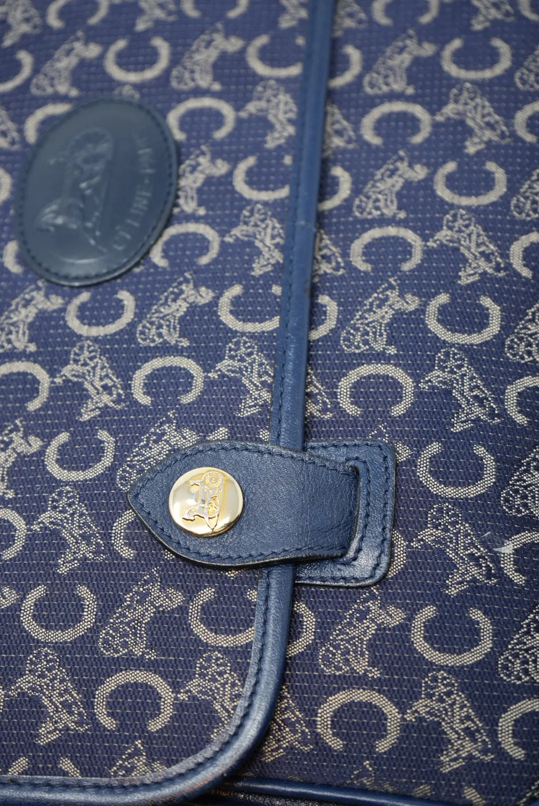 CELINE Blue Macadam Handle Bag