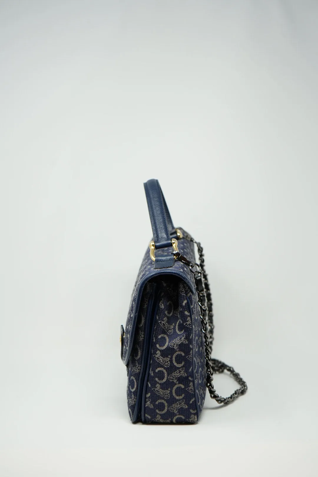 CELINE Blue Macadam Handle Bag