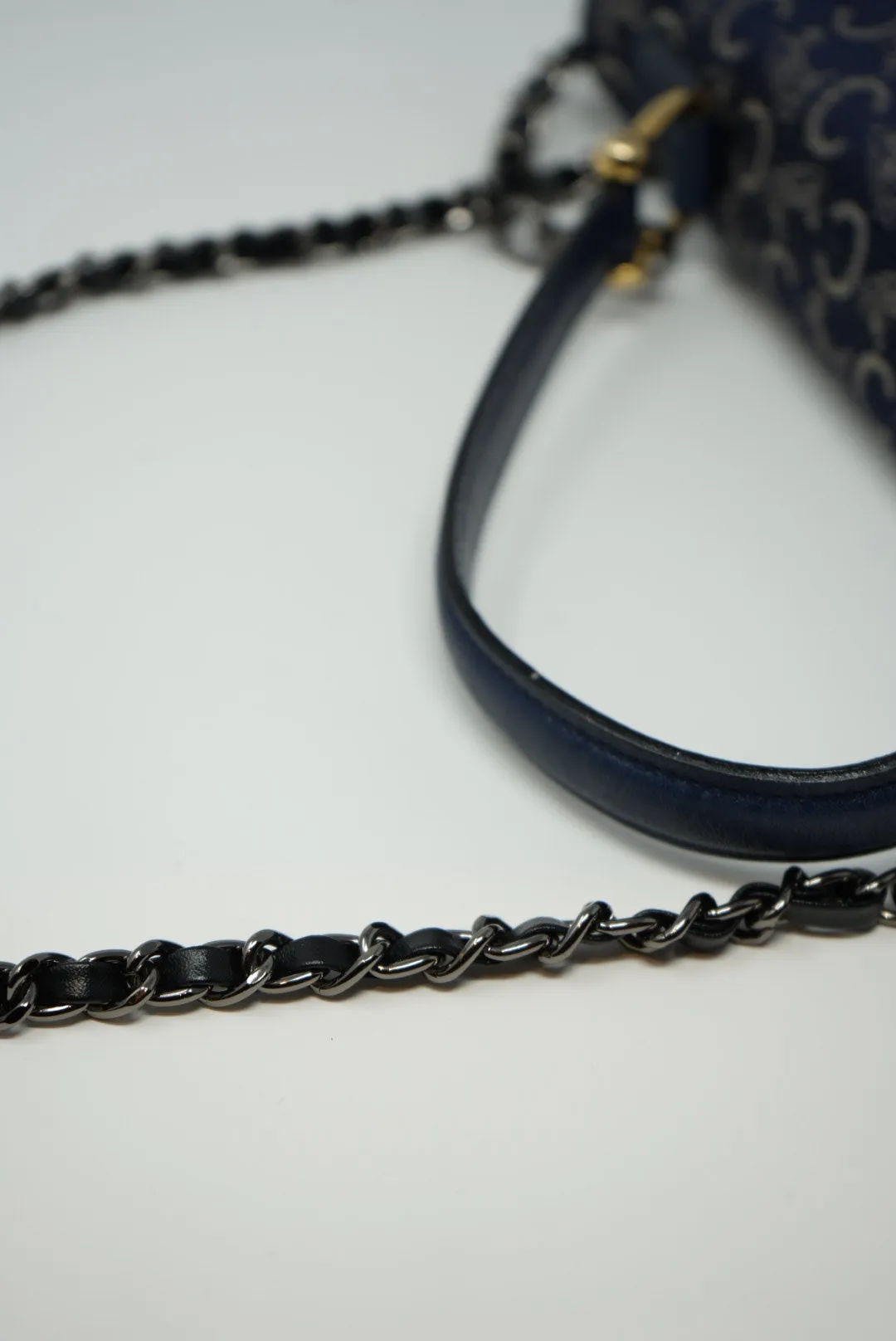 CELINE Blue Macadam Handle Bag