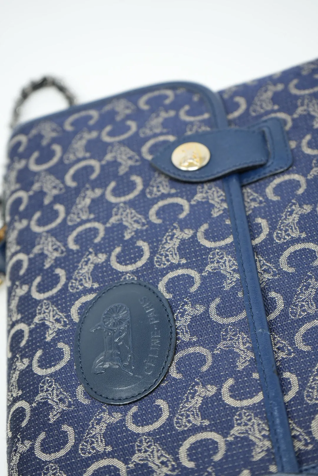 CELINE Blue Macadam Handle Bag