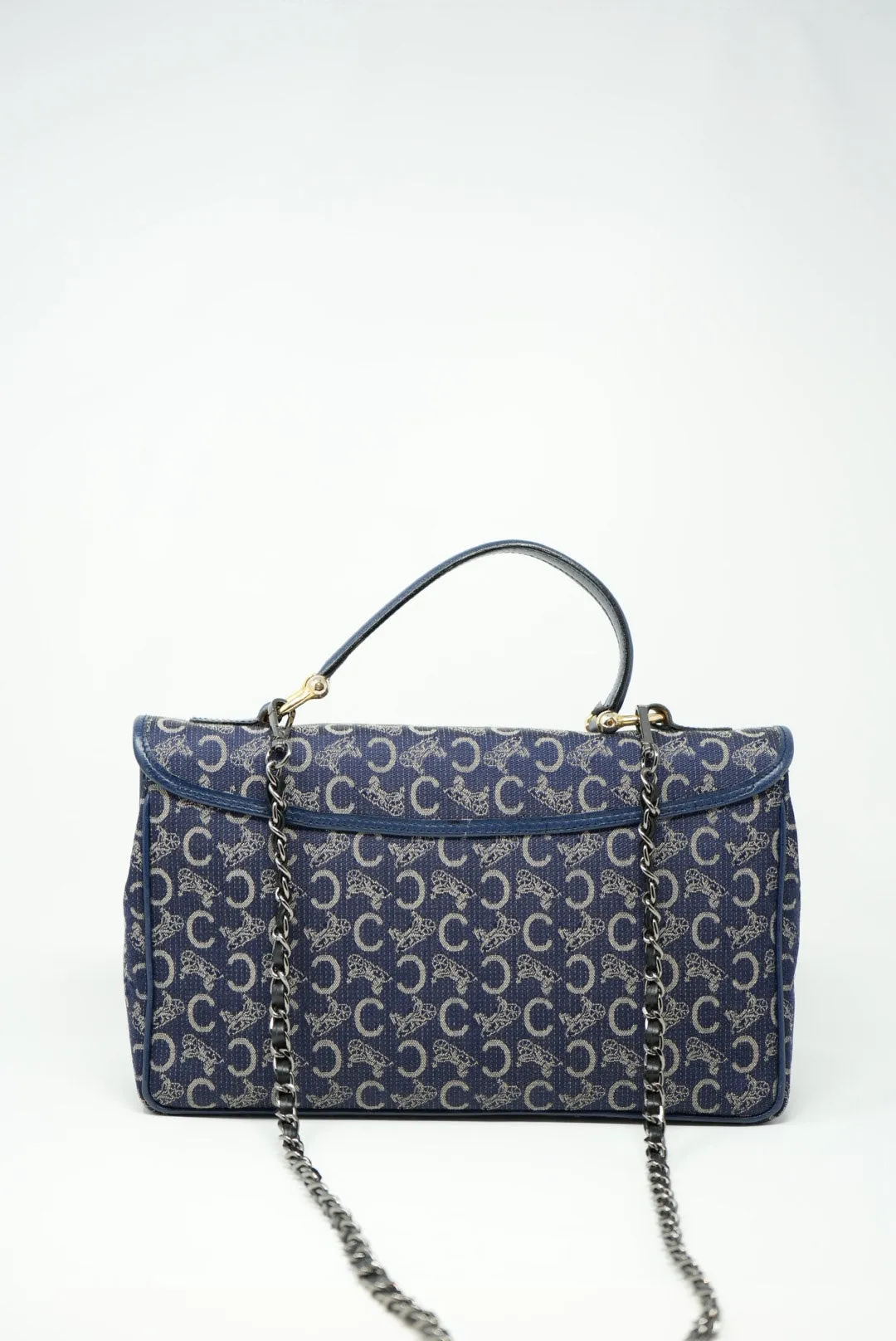 CELINE Blue Macadam Handle Bag