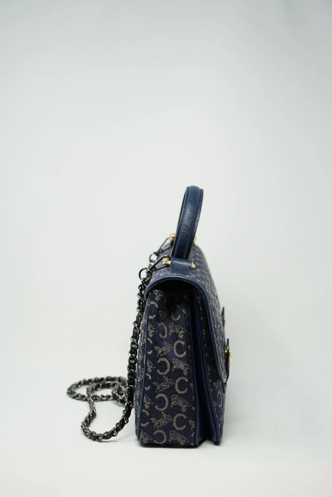 CELINE Blue Macadam Handle Bag