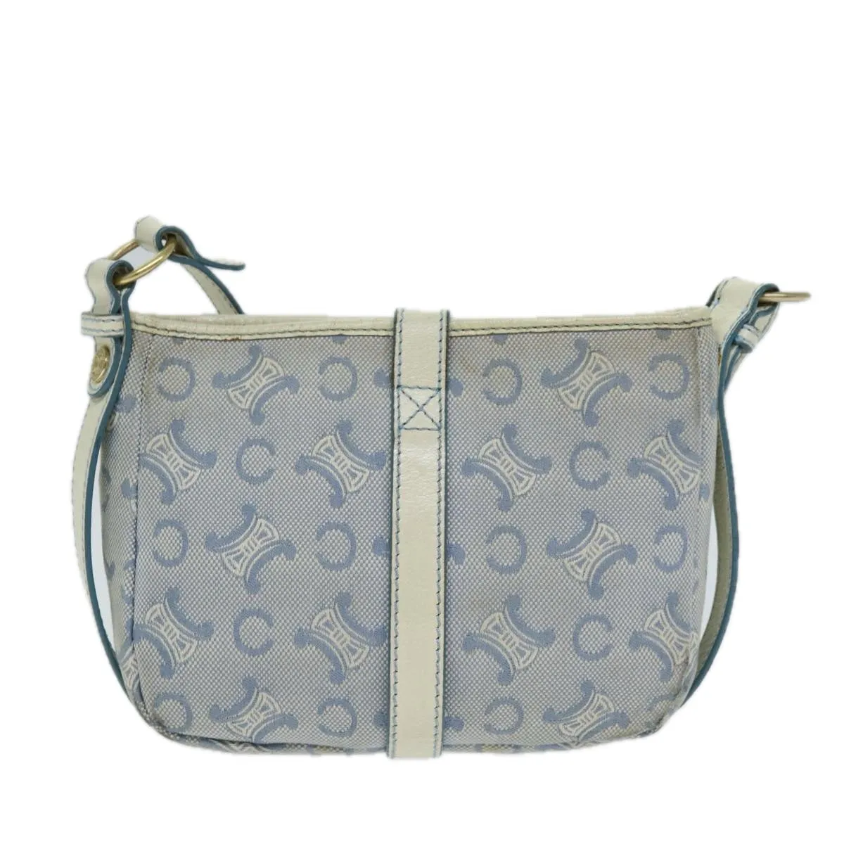 CELINE C Macadam Canvas Shoulder Bag Blue Auth bs14297