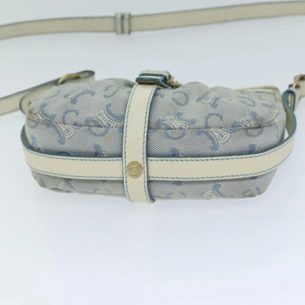 CELINE C Macadam Canvas Shoulder Bag Blue Auth bs14297