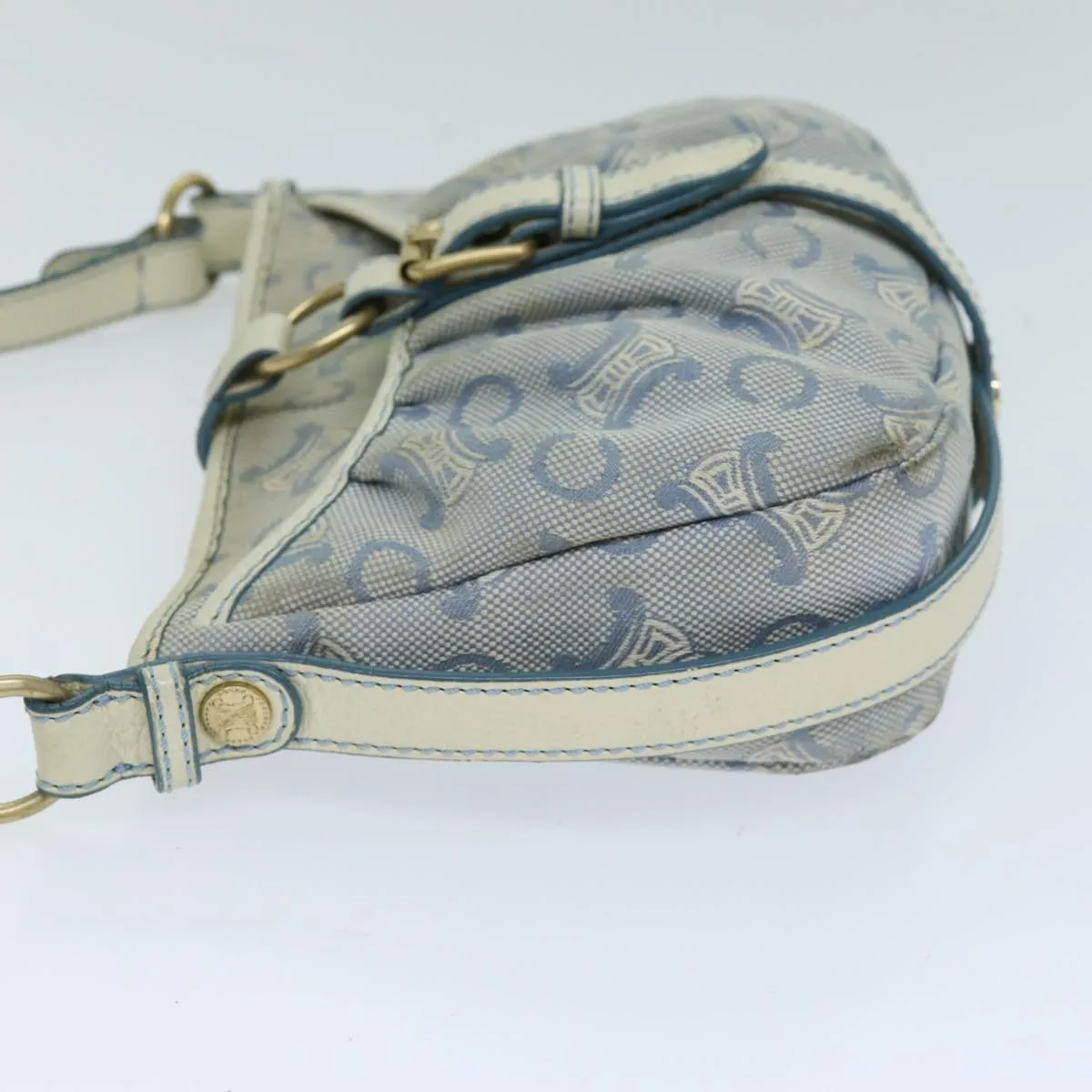 CELINE C Macadam Canvas Shoulder Bag Blue Auth bs14297