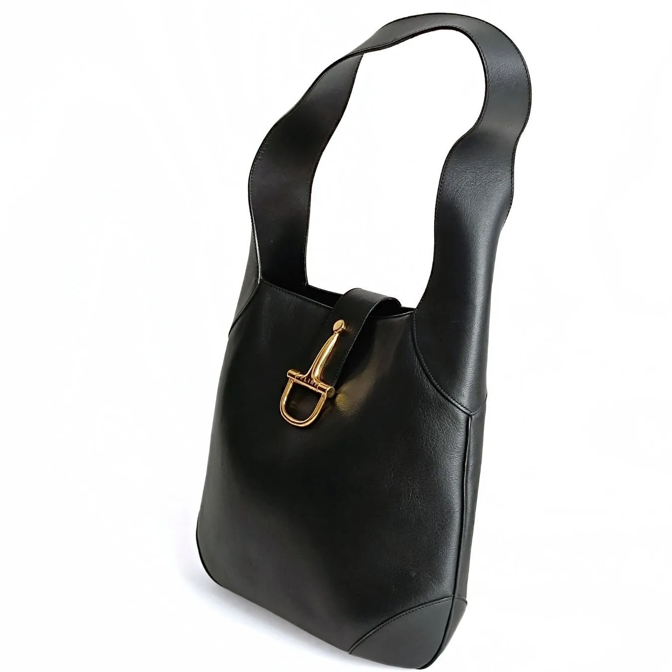 CELINE Celine Celine vintage black leather shoulder bag