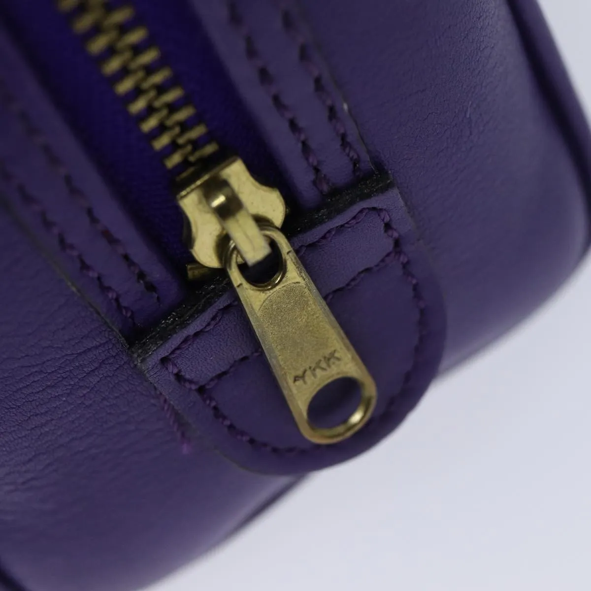 CELINE Hand Bag Leather 2way Purple Auth 69720