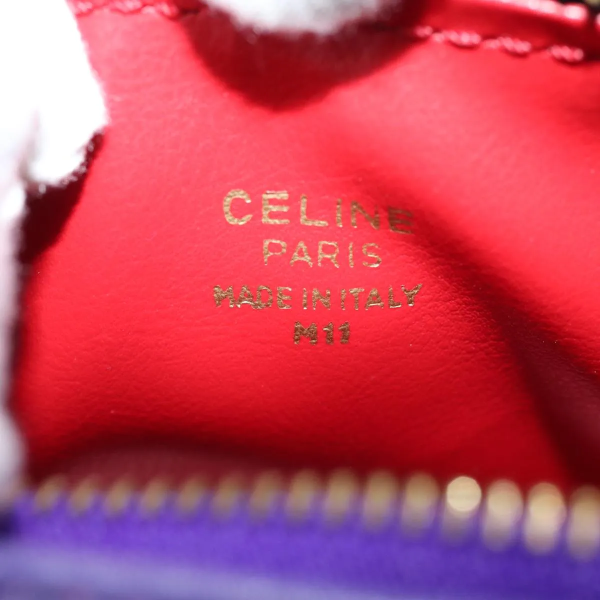CELINE Hand Bag Leather 2way Purple Auth 69720