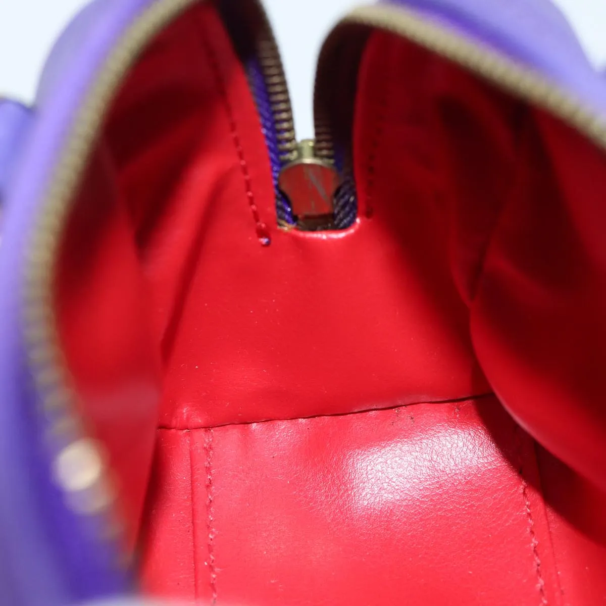 CELINE Hand Bag Leather 2way Purple Auth 69720