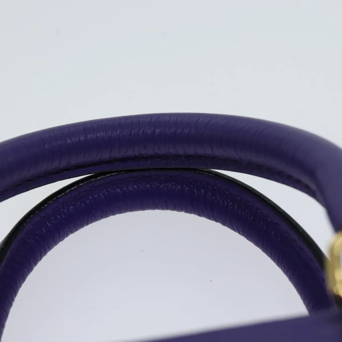 CELINE Hand Bag Leather 2way Purple Auth 69720