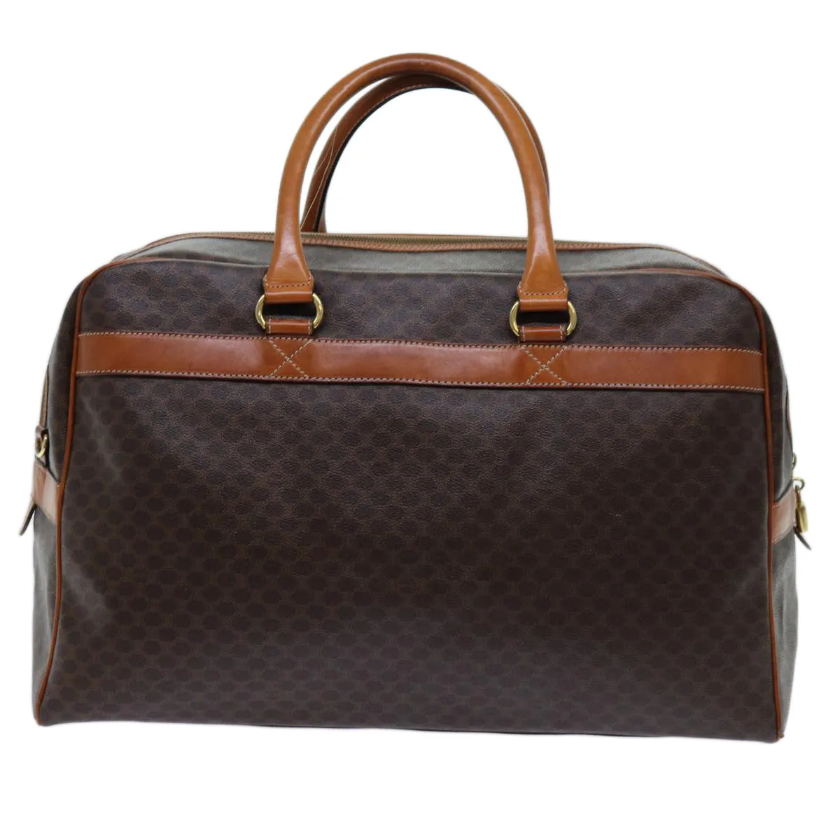 CELINE Macadam Canvas Boston Bag 2way Brown Auth yk11378