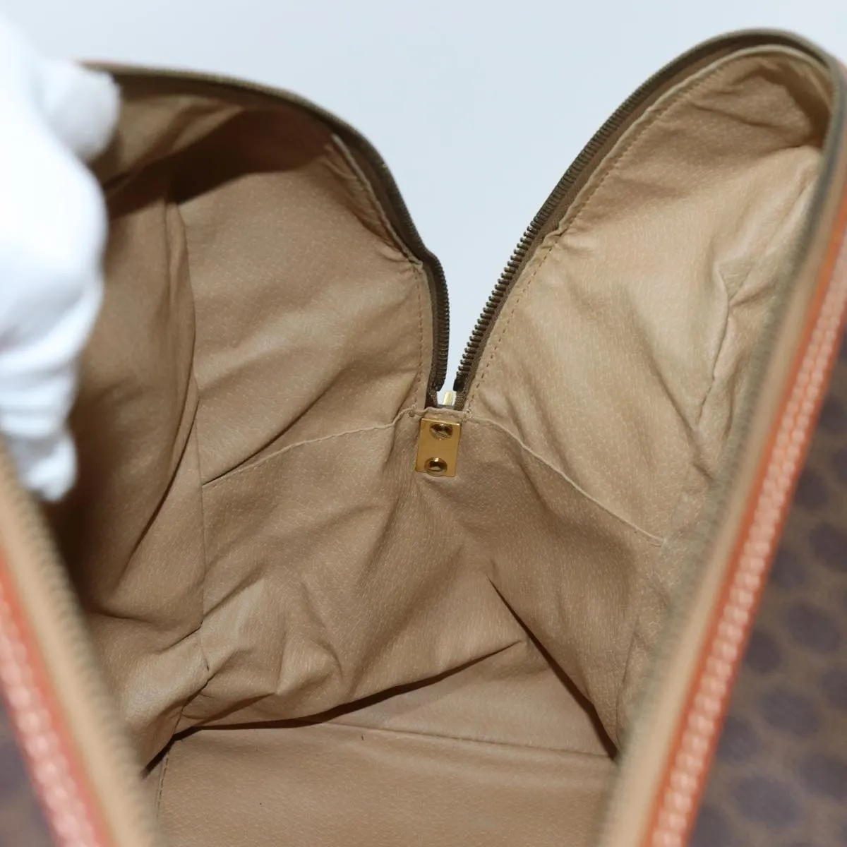 CELINE Macadam Canvas Boston Bag 2way Brown Auth yk11378