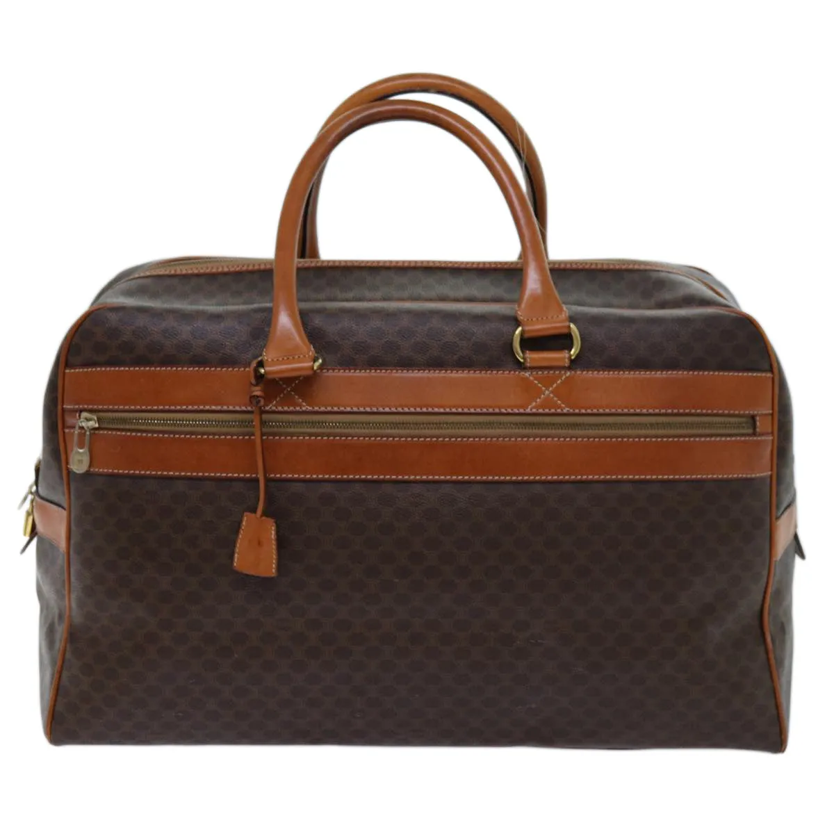 CELINE Macadam Canvas Boston Bag 2way Brown Auth yk11378
