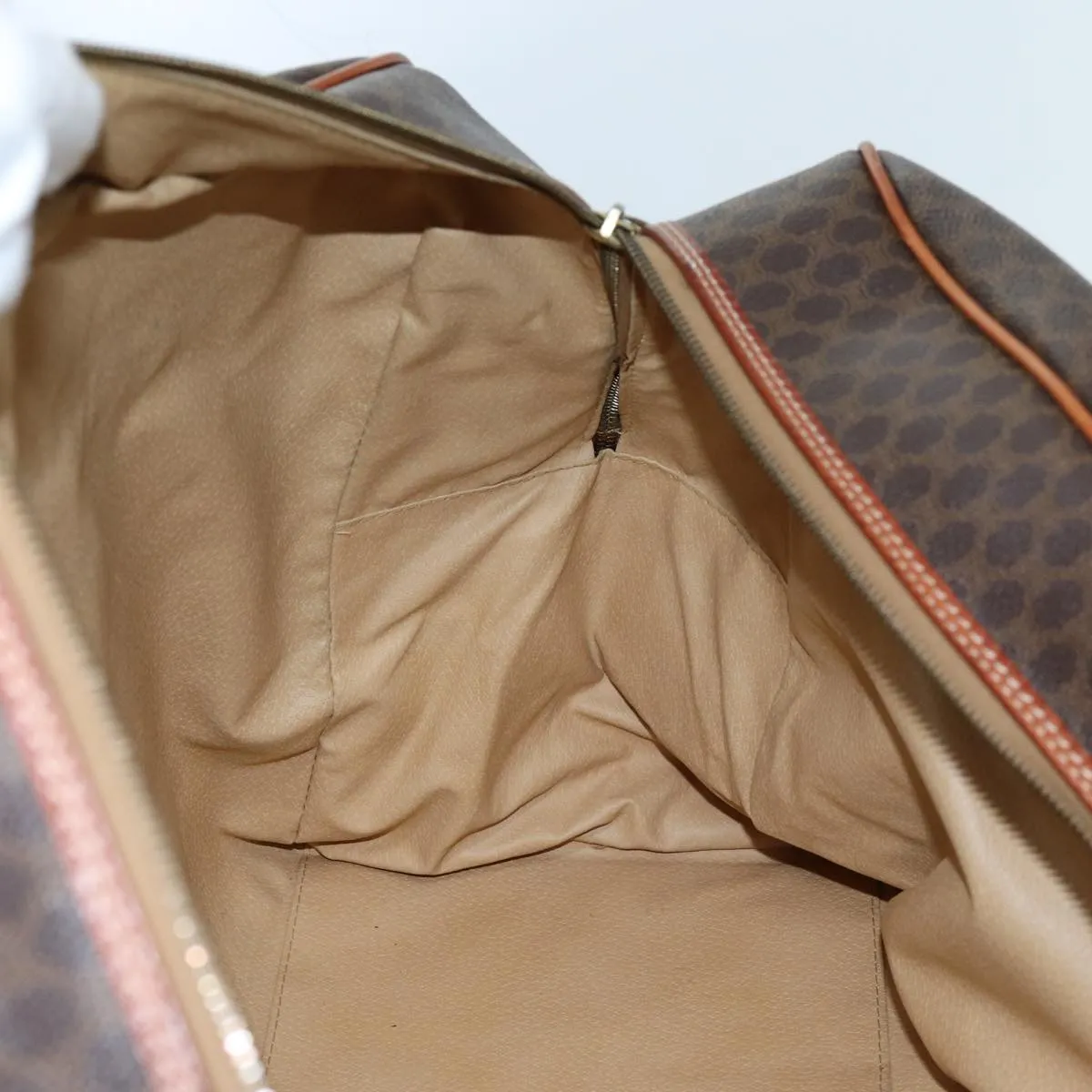 CELINE Macadam Canvas Boston Bag 2way Brown Auth yk11378