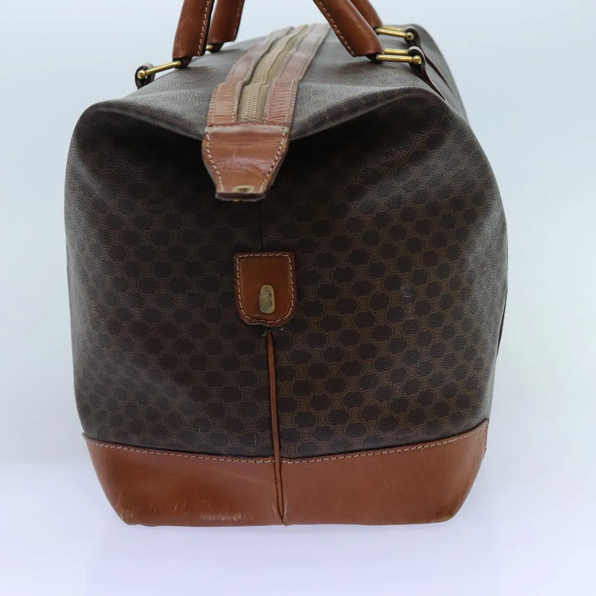 CELINE Macadam Canvas Boston Bag PVC Brown Auth 72587