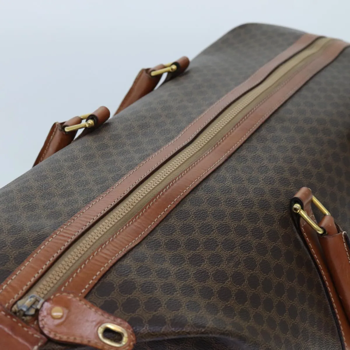 CELINE Macadam Canvas Boston Bag PVC Brown Auth 72587