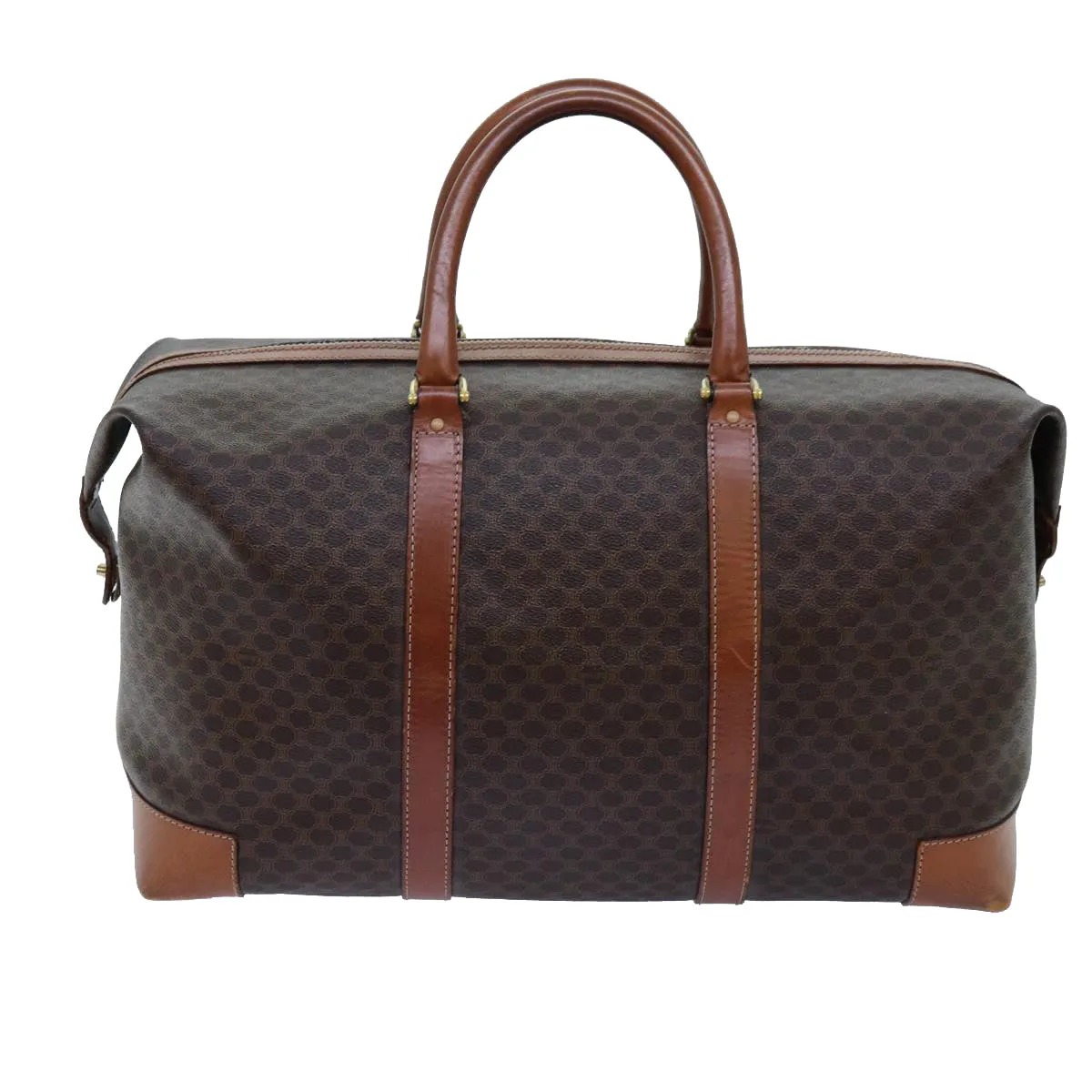 CELINE Macadam Canvas Boston Bag PVC Brown Auth 72587